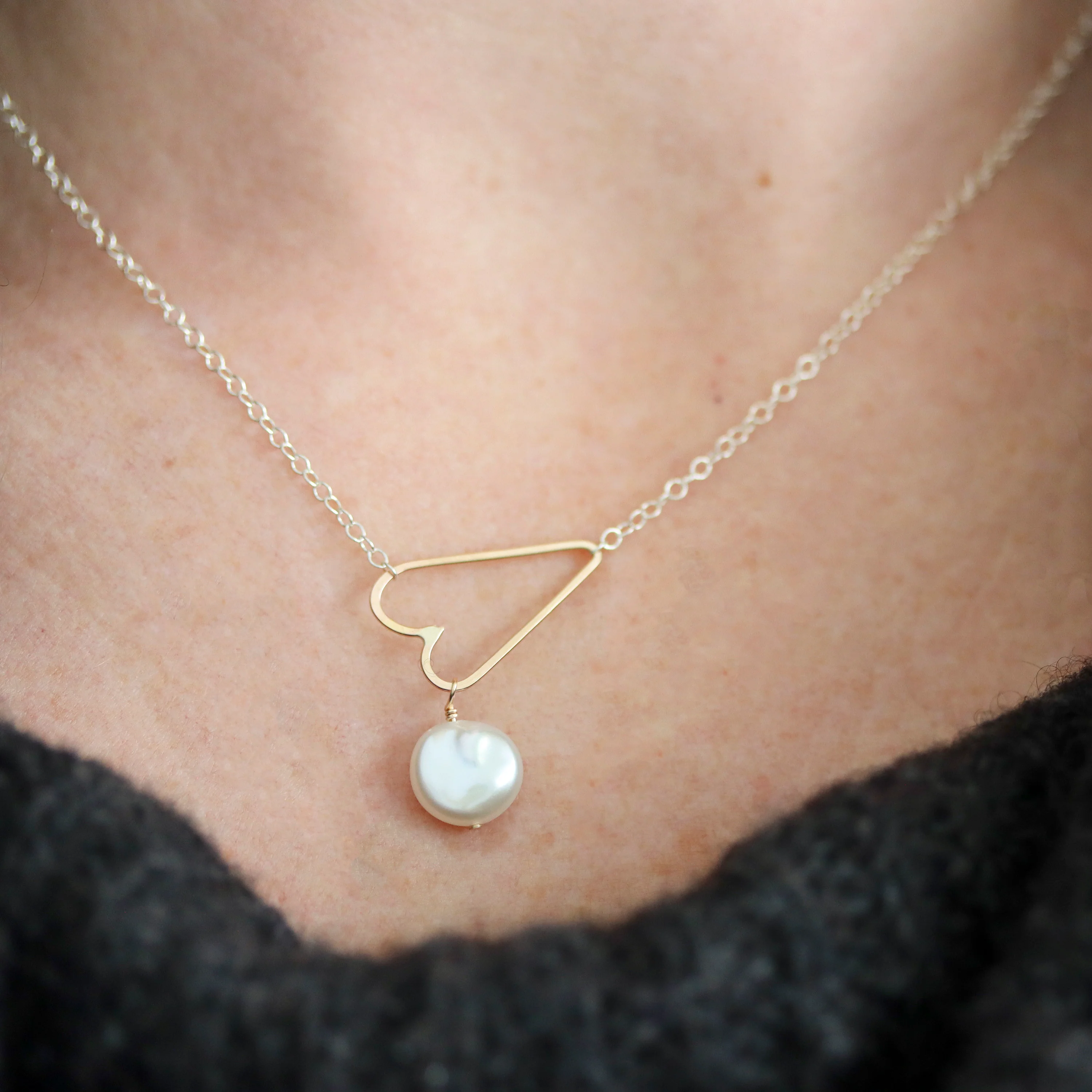Aphrodite Heart Necklace With Pearl Drop - Image 2