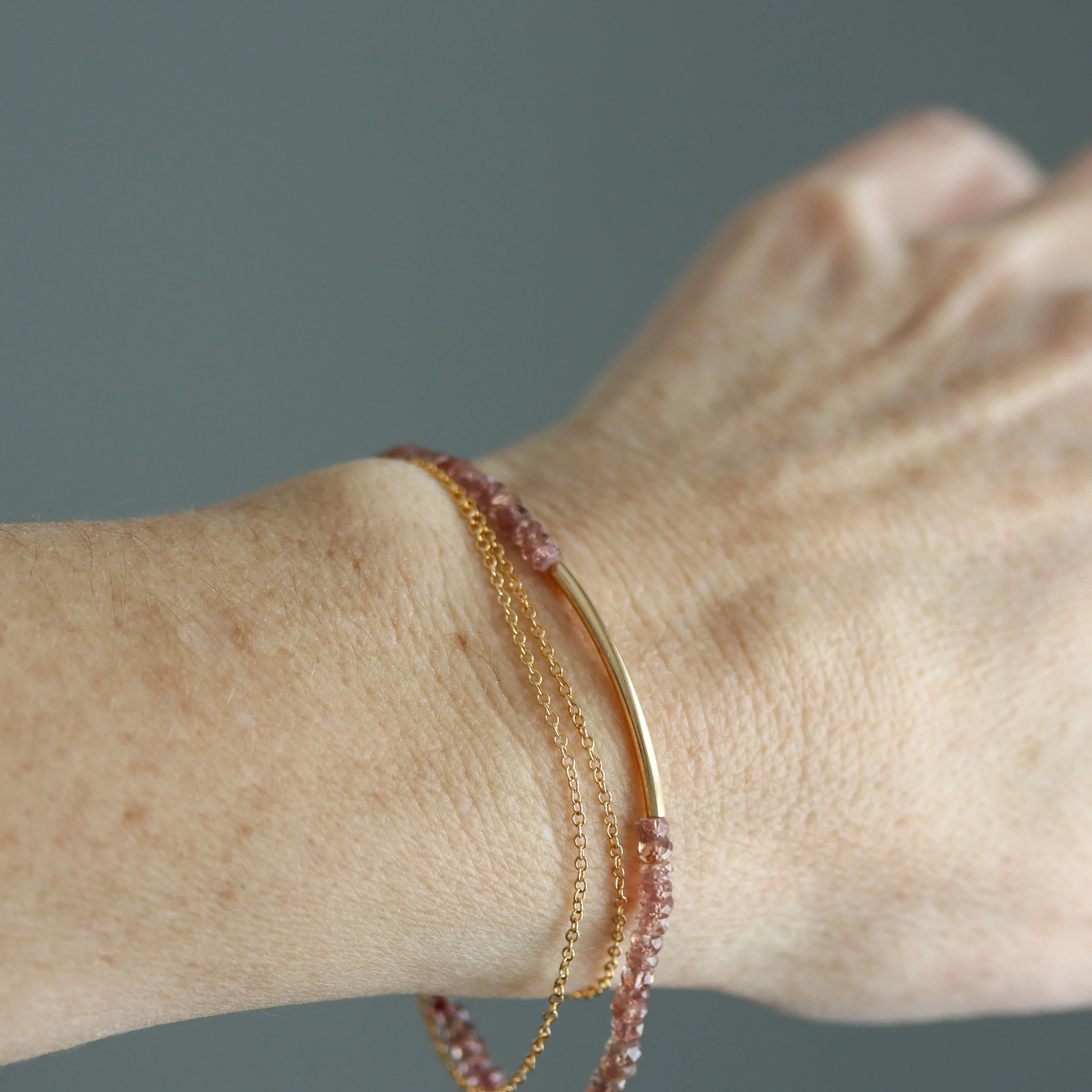 Champagne Garnet Wrap Bracelet and/or Necklace - Image 3