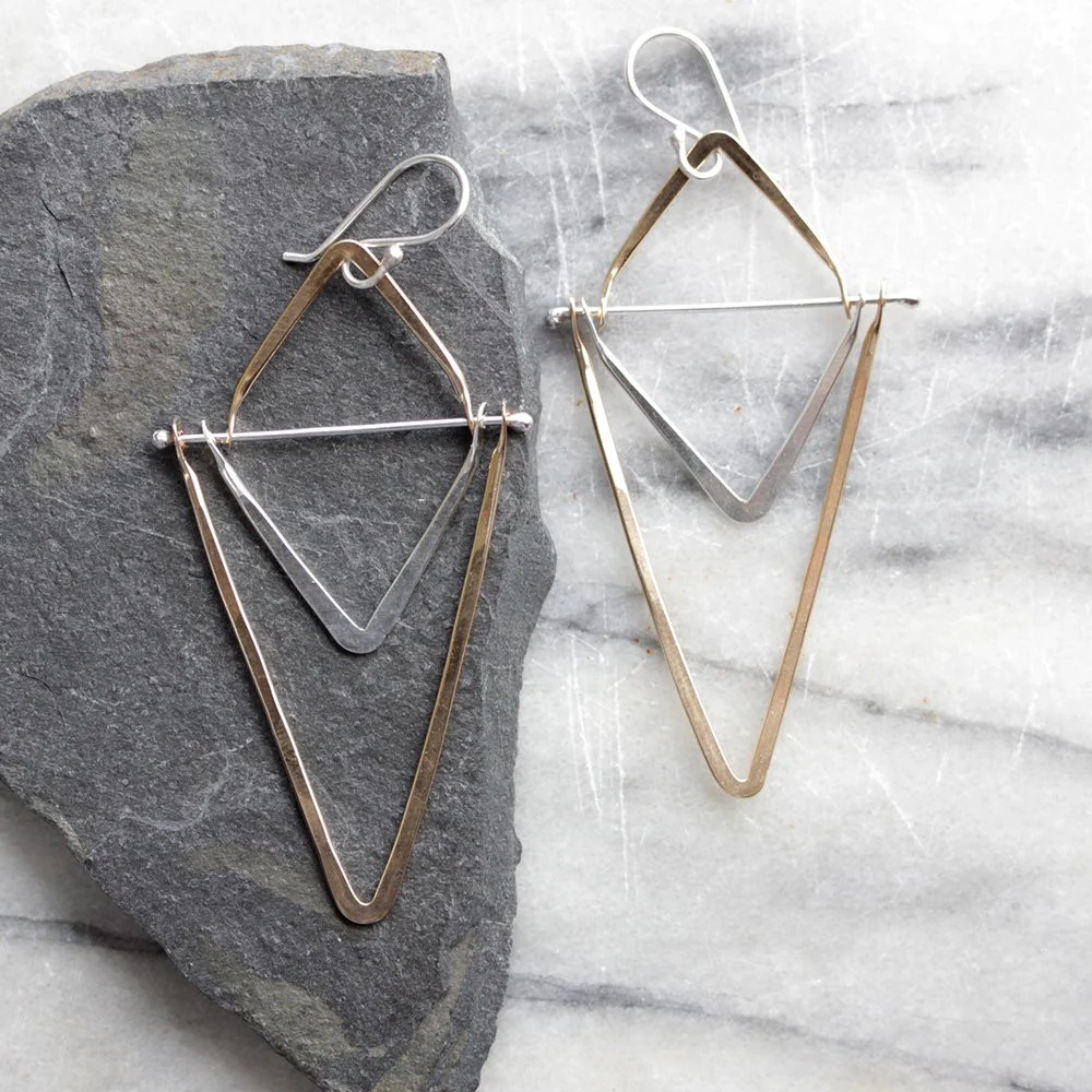 Chevron Layered Earrings - Image 2