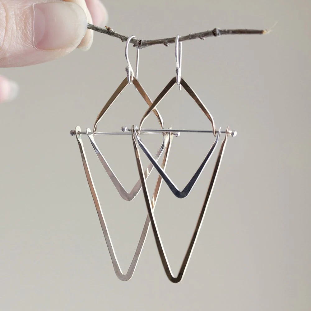 Chevron Layered Earrings - Image 4