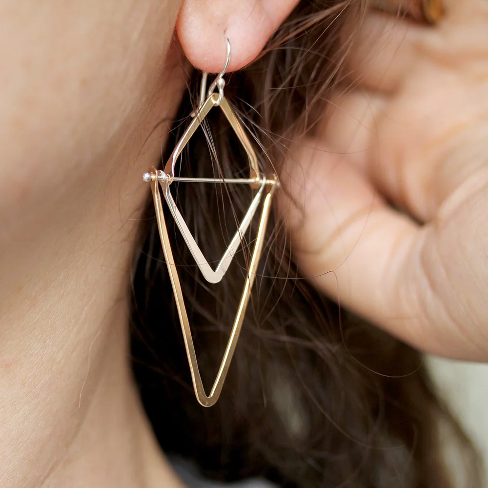Chevron Layered Earrings - Image 5
