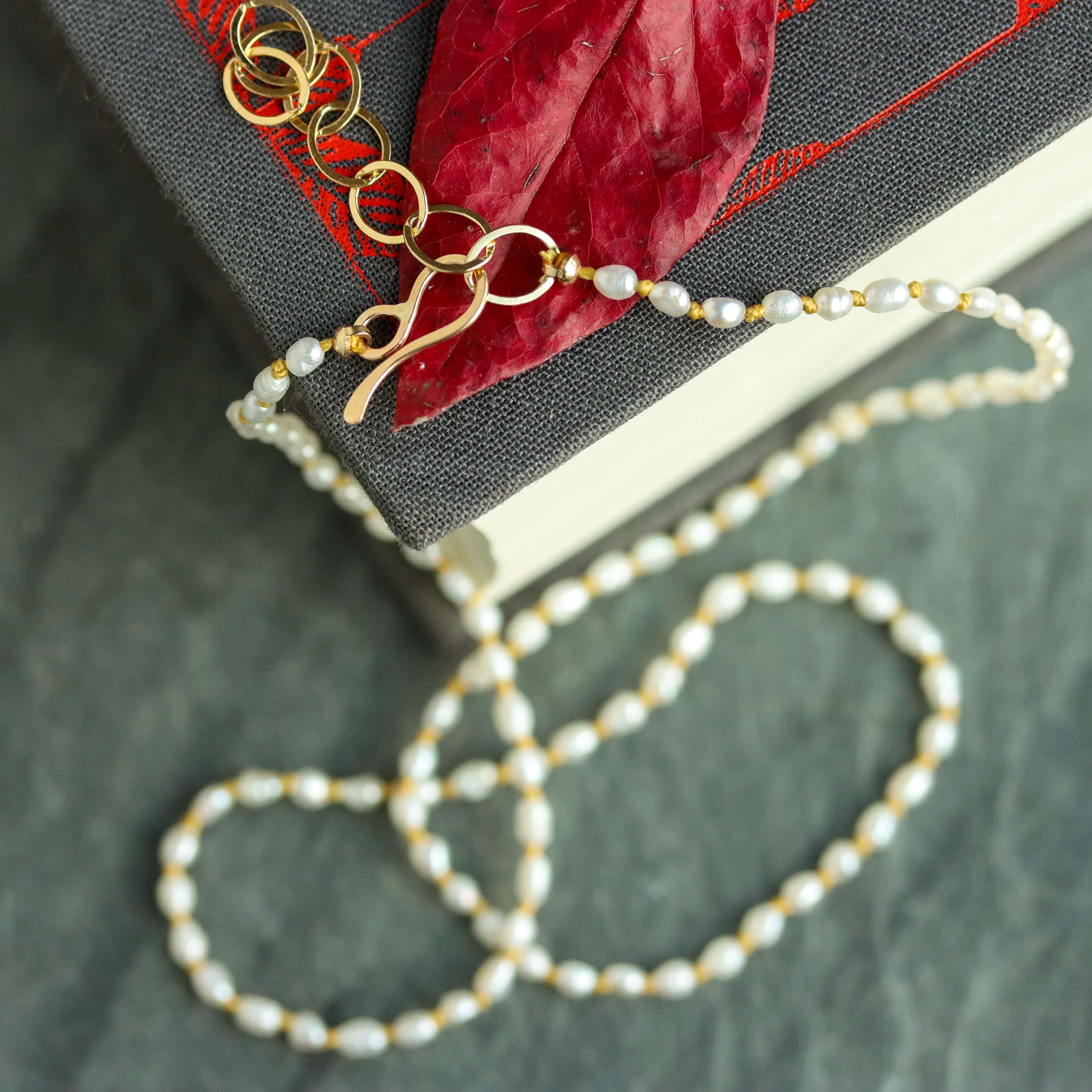 Emma Knotted Pearl Necklace - Image 3