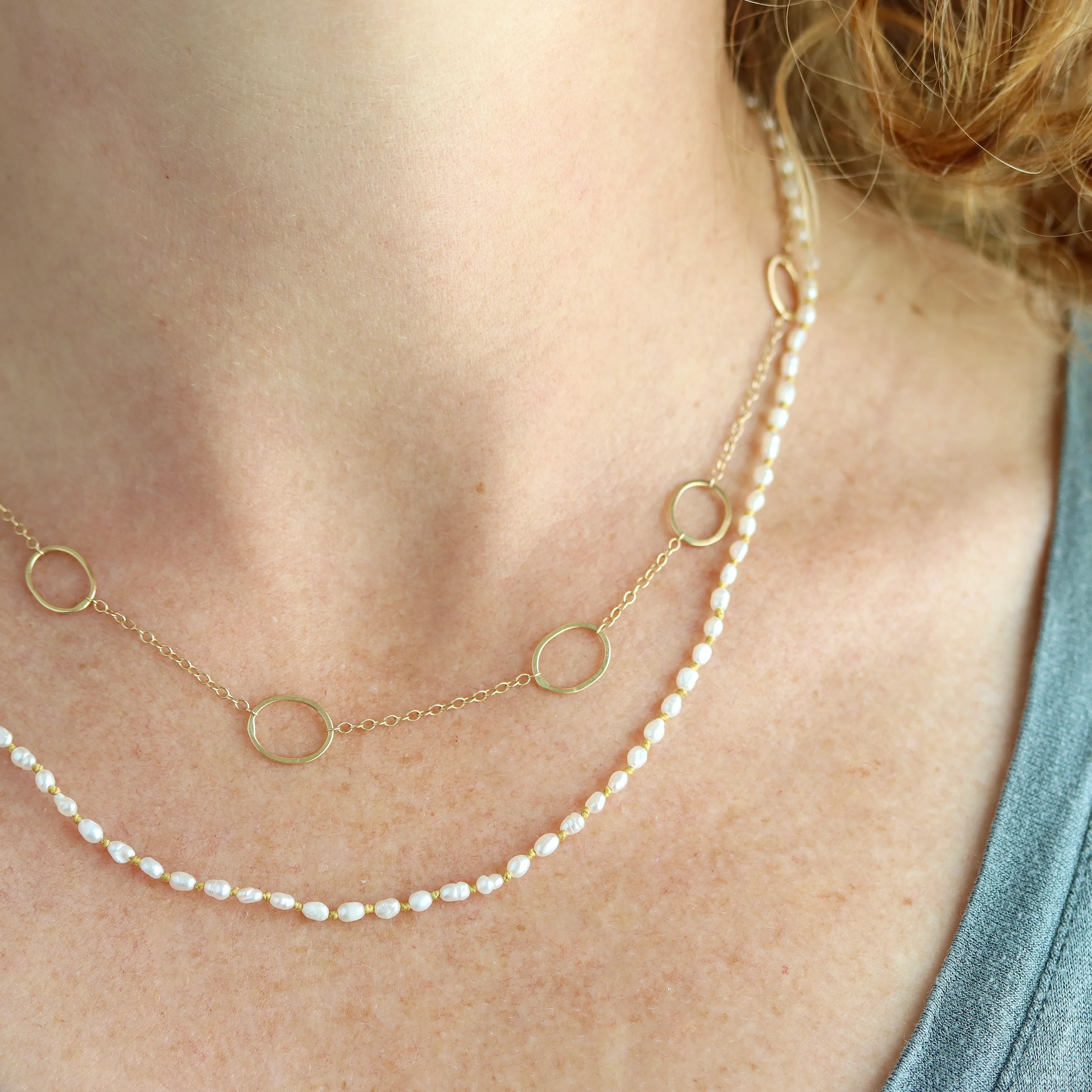 Emma Knotted Pearl Necklace - Image 7