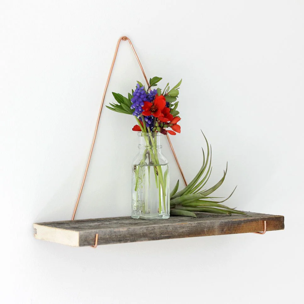 Copper and Barn Board Accent Shelf - Image 4