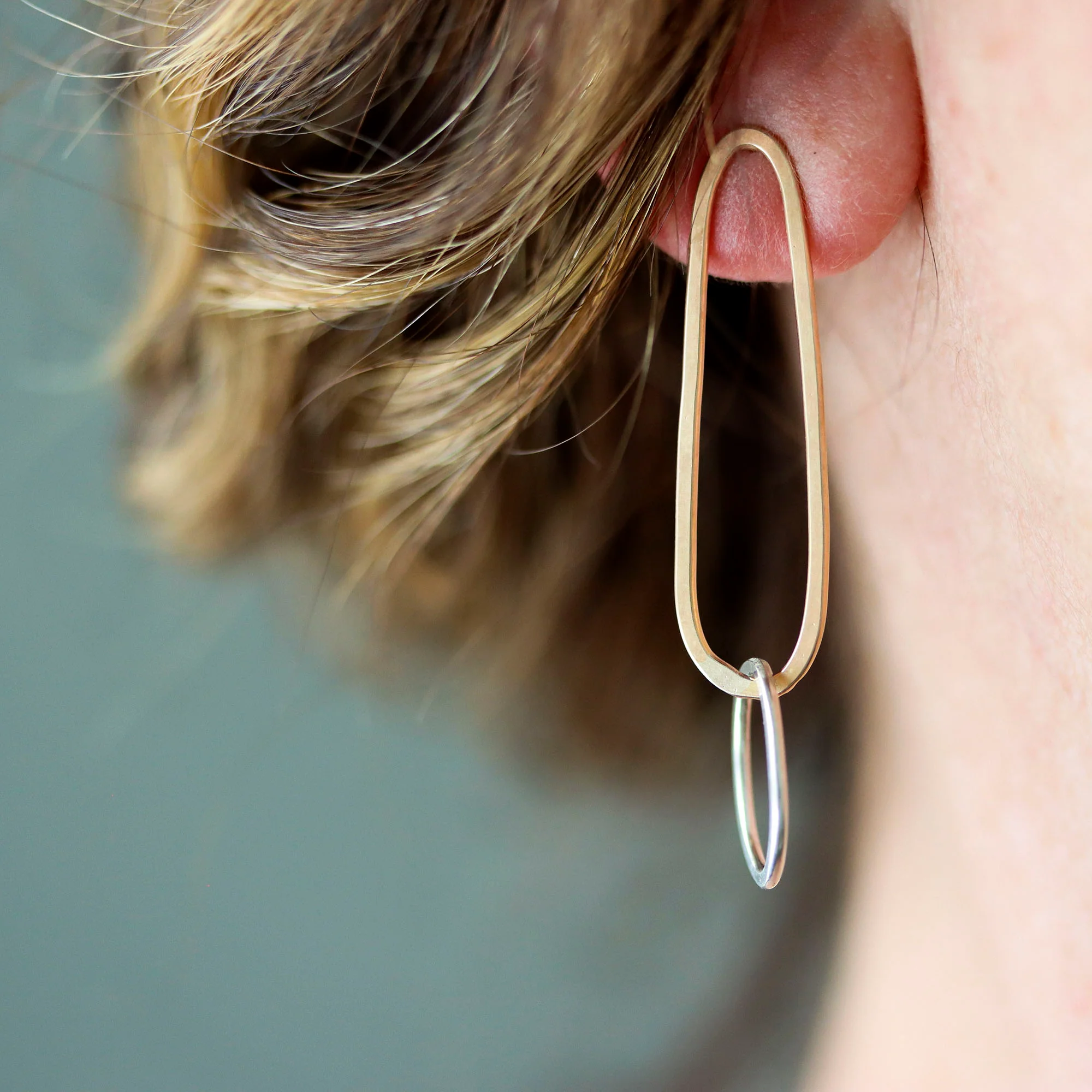 Dolmen Asymmetrical Post Earrings - Image 2