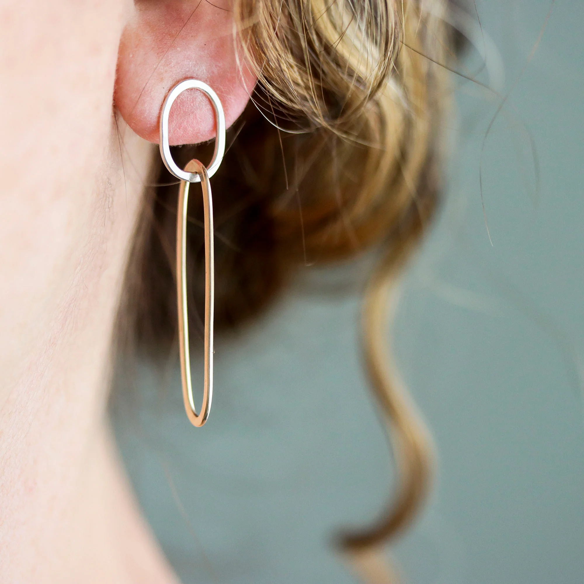 Dolmen Asymmetrical Post Earrings - Image 3