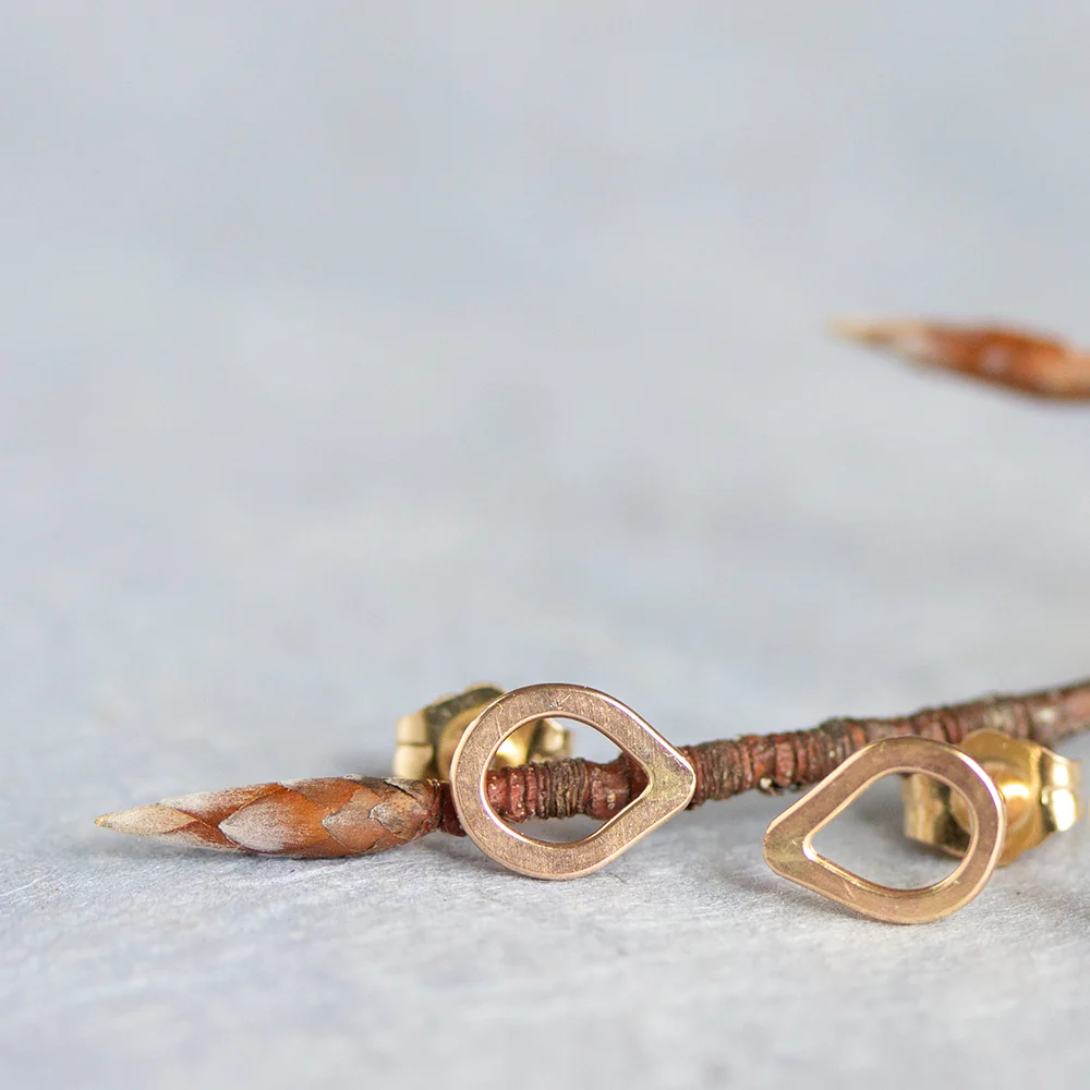 Droplet Necklace & Tiny Teardrop Posts Set - Image 3