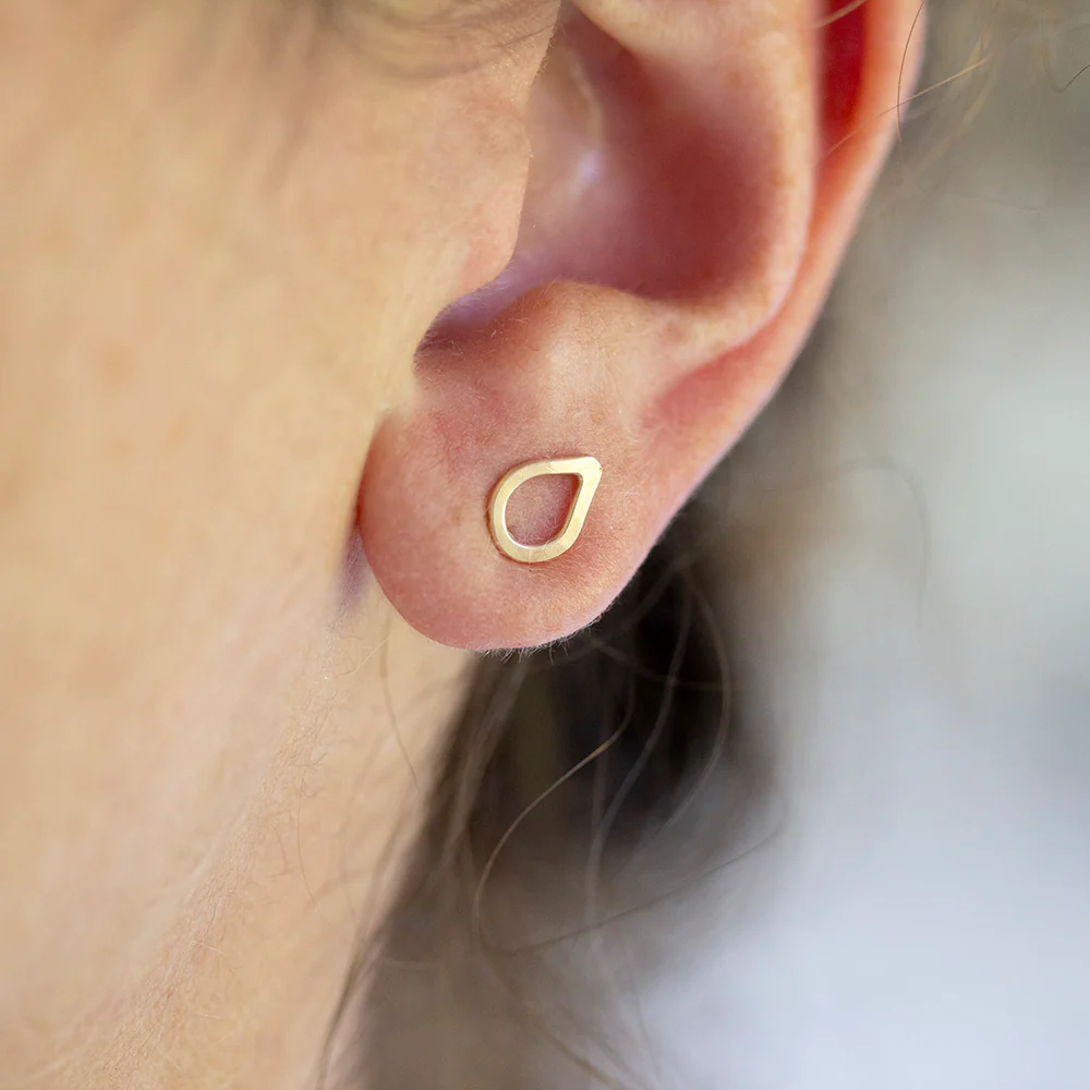 Droplet Necklace & Tiny Teardrop Posts Set - Image 4
