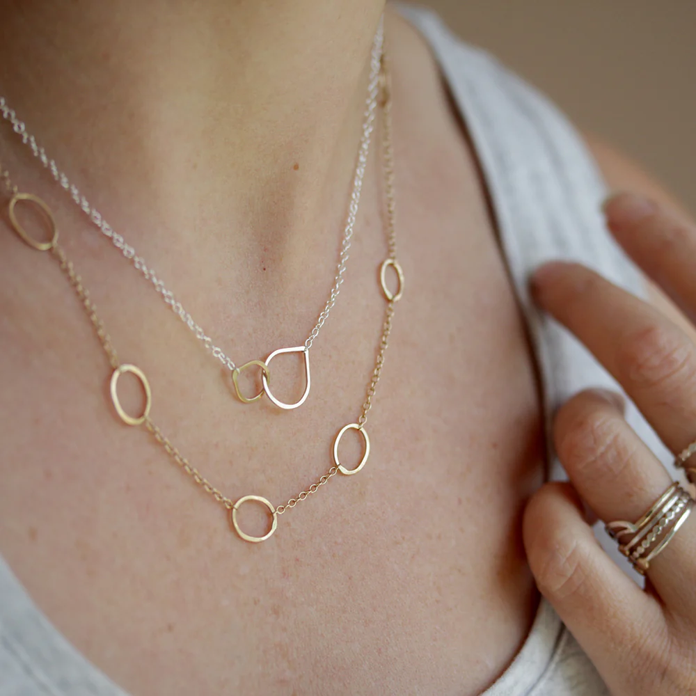 Droplet Necklace & Tiny Teardrop Posts Set - Image 5