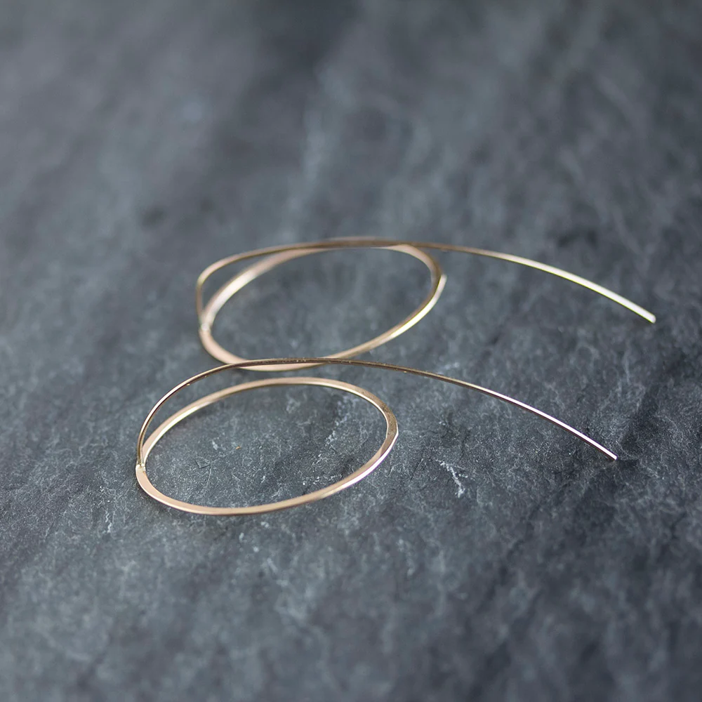 Emma Oval Threader Earrings - Image 3