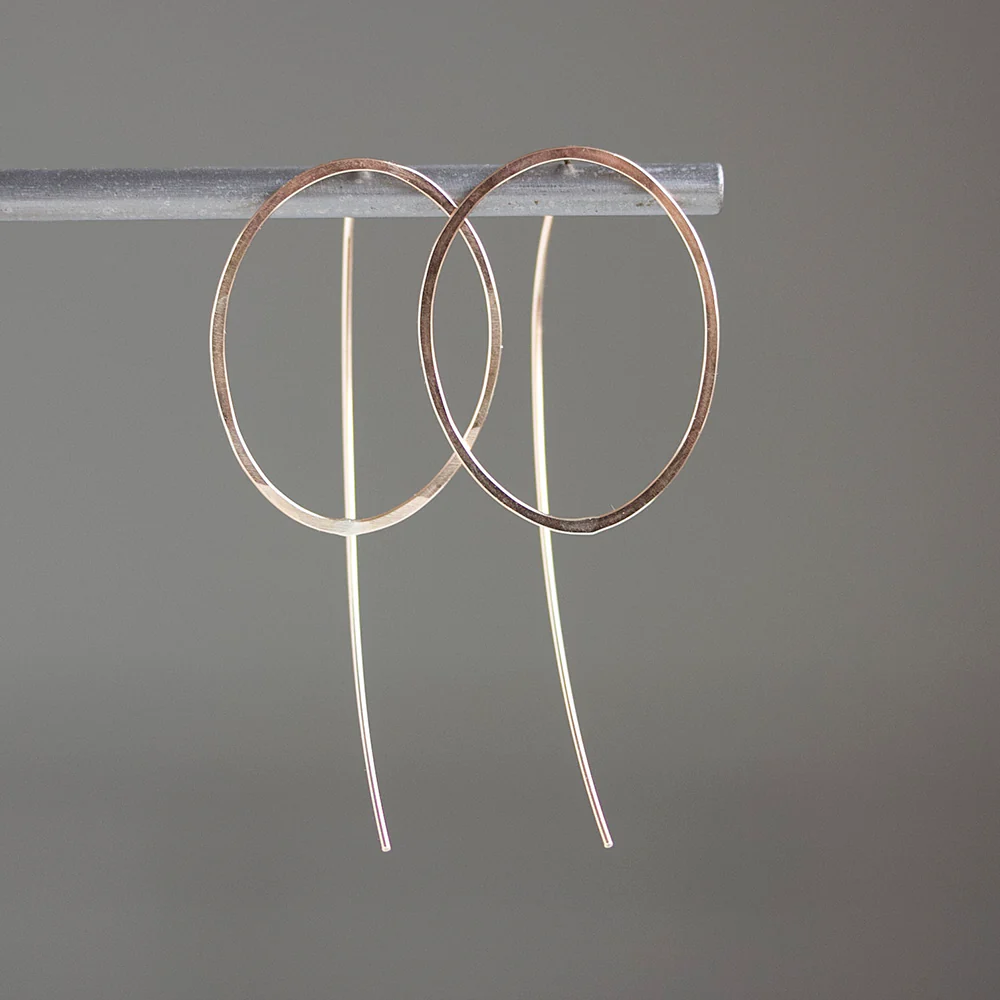 Emma Oval Threader Earrings - Image 4