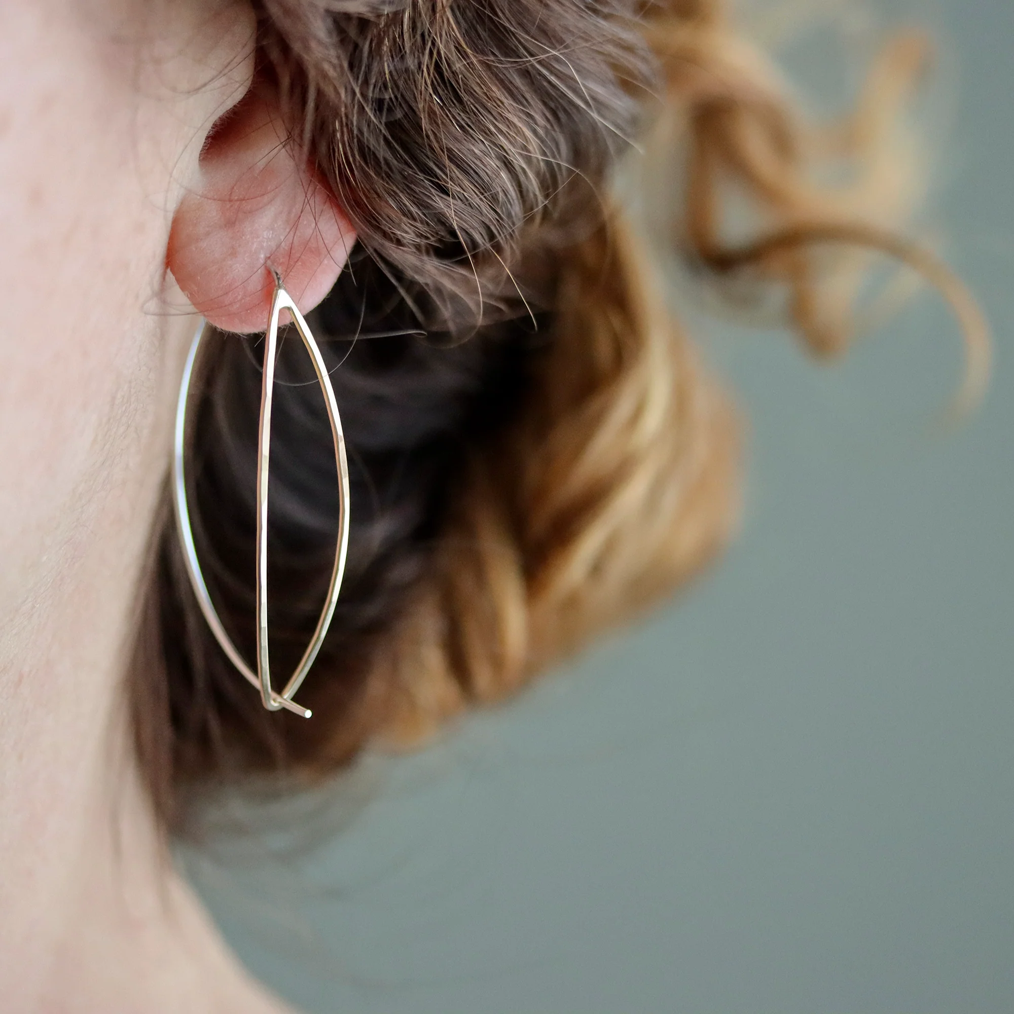 Gentle Leaf Hoops - Image 2