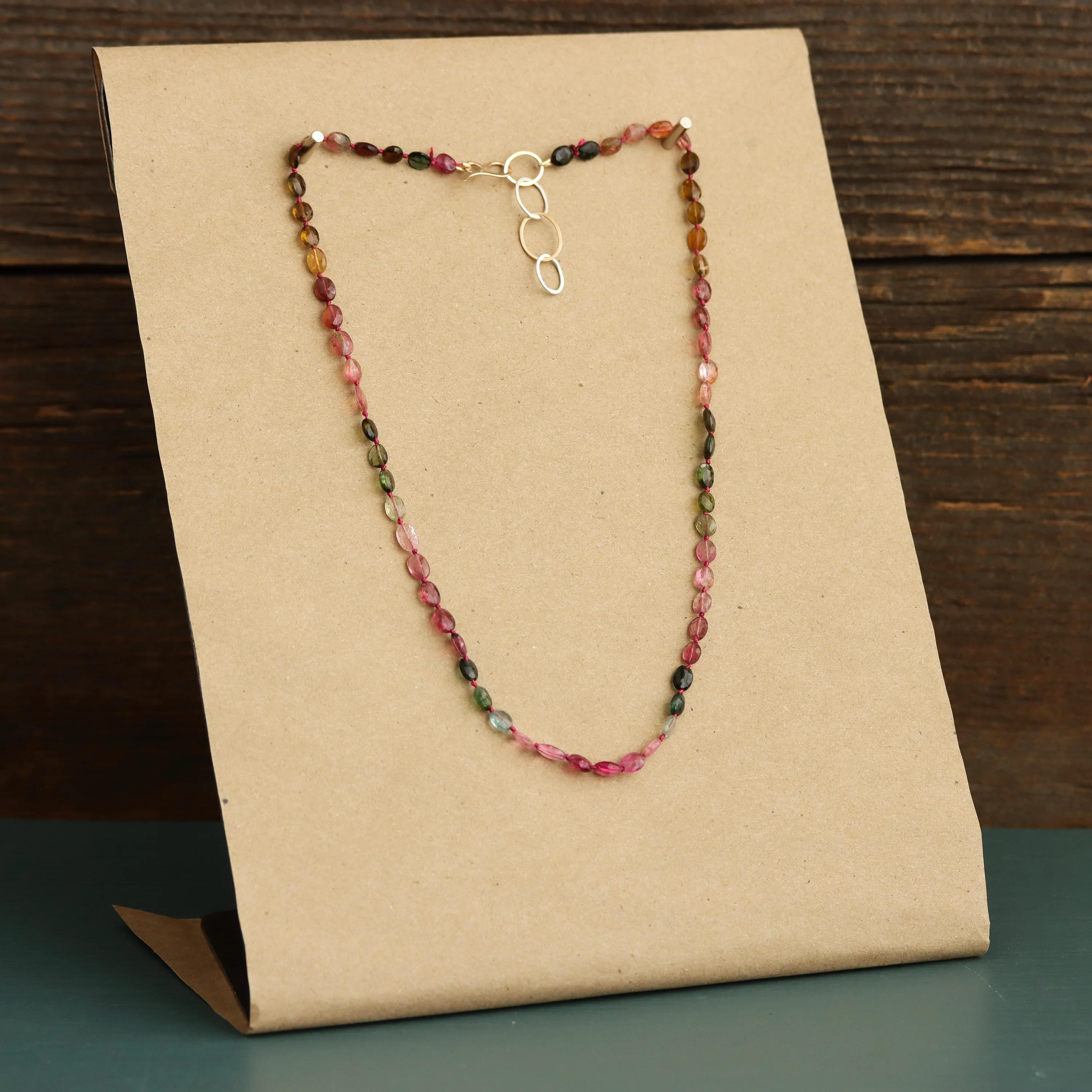 Hand Knotted Watermelon Tourmaline Necklace - Image 5