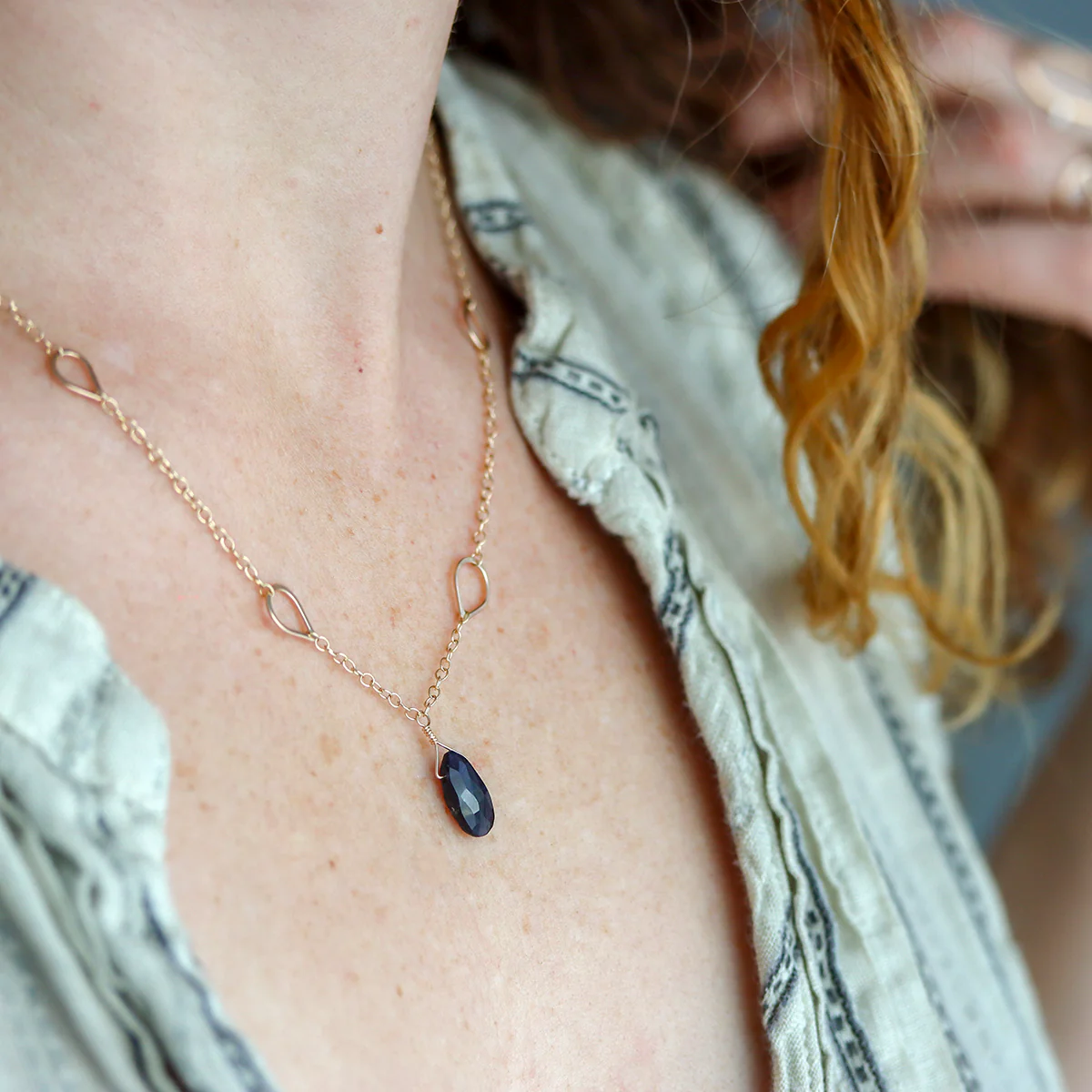 Iolite Teardrop Necklace - Image 3