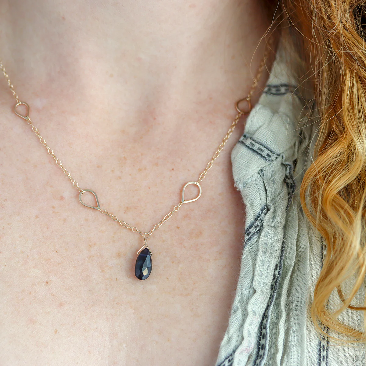 Iolite Teardrop Necklace - Image 5