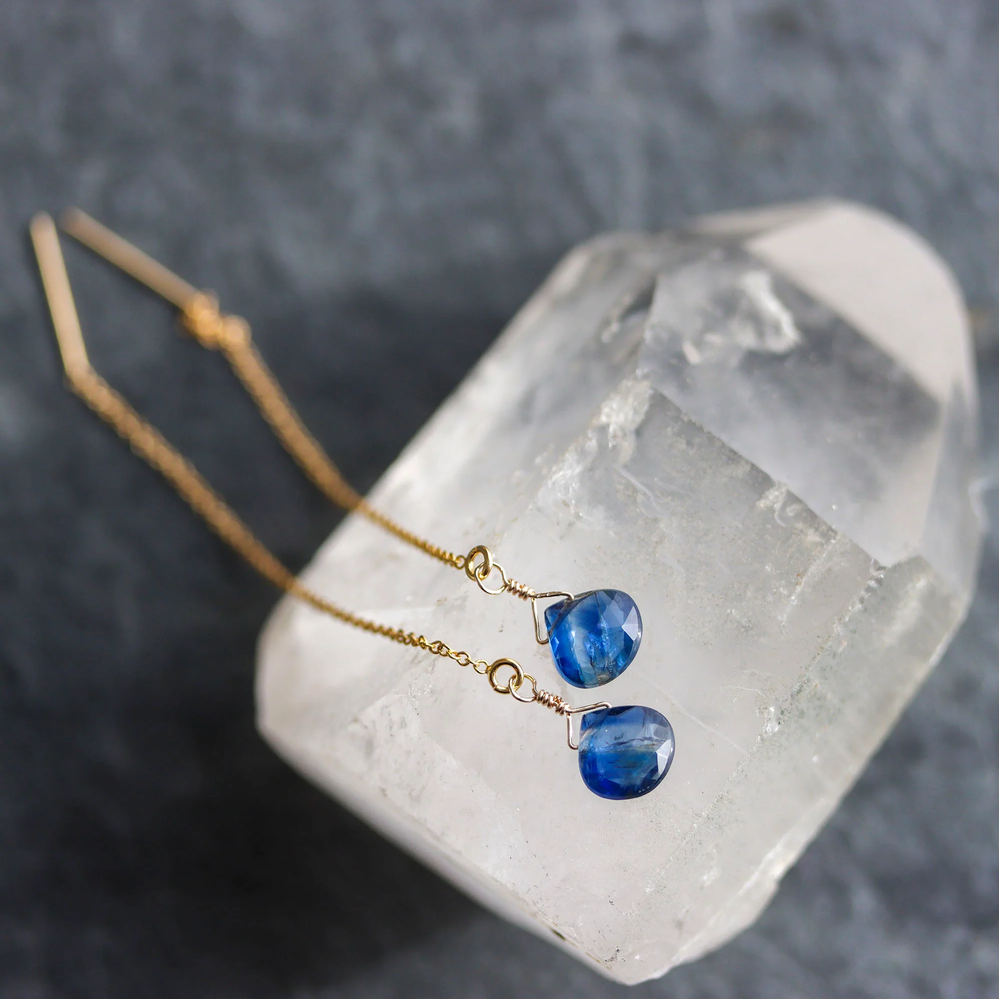 Kyanite Threader Earrings - Image 5
