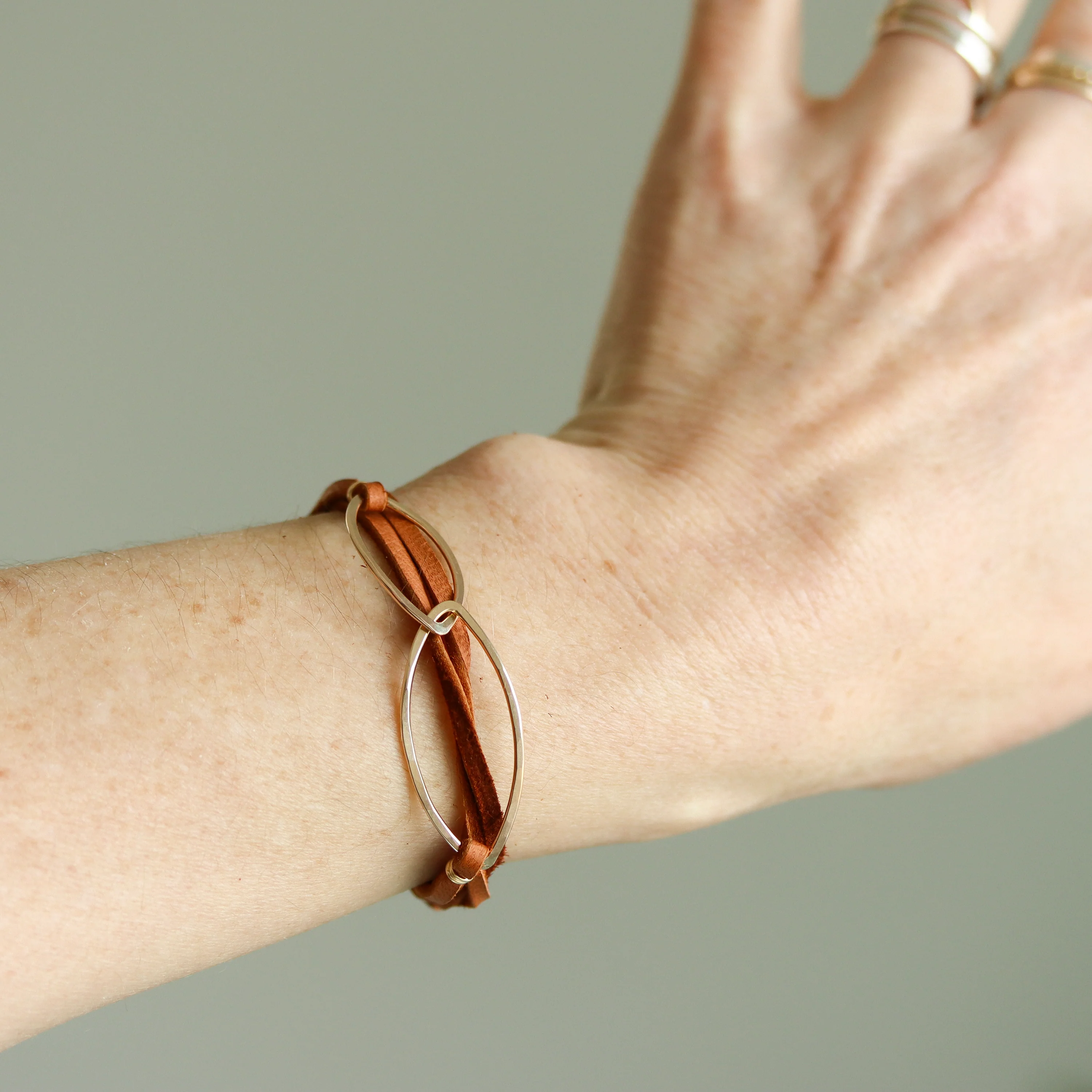 Linked Leaf Wrap Bracelet - Image 2