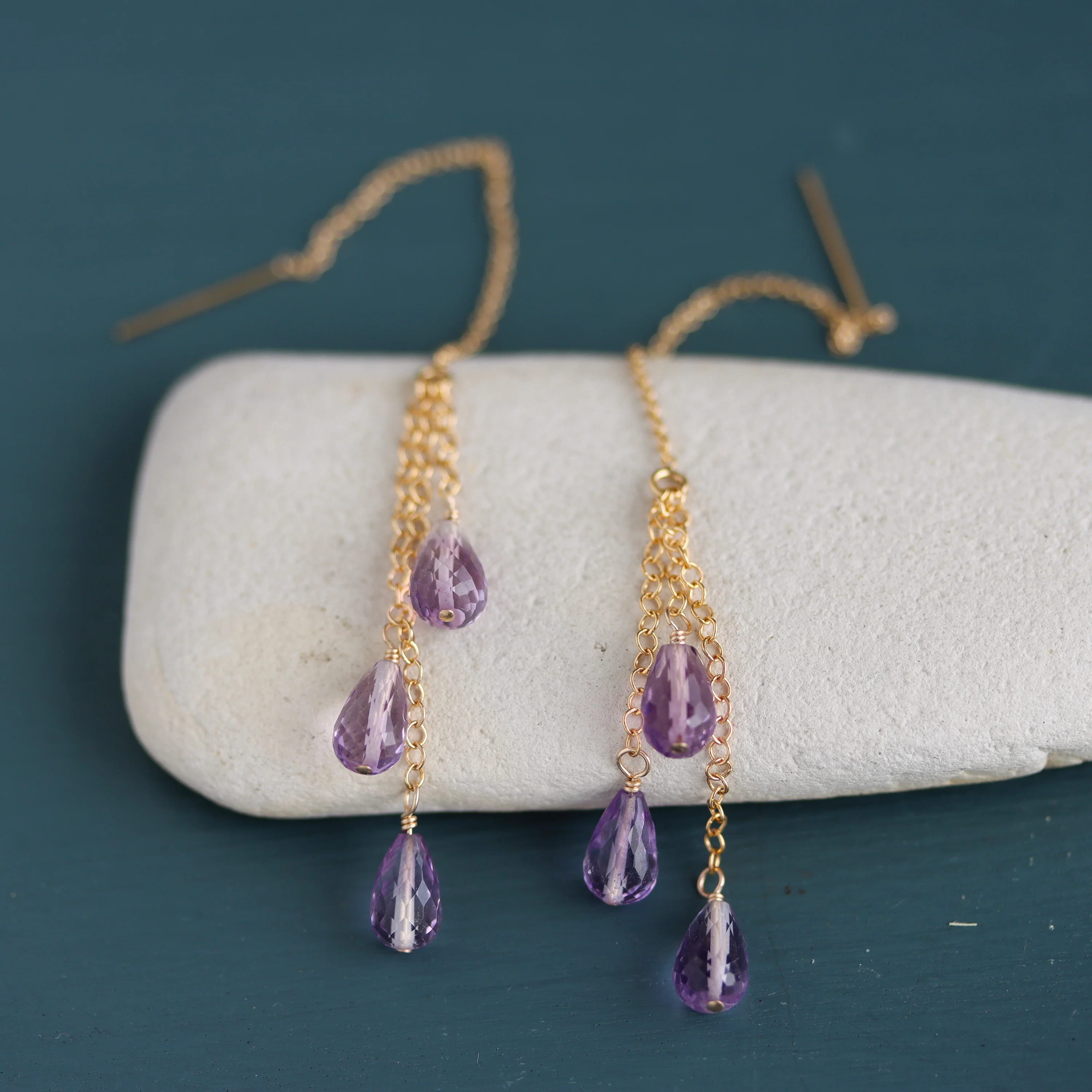 Purple Rain Threader Earrings - Image 3