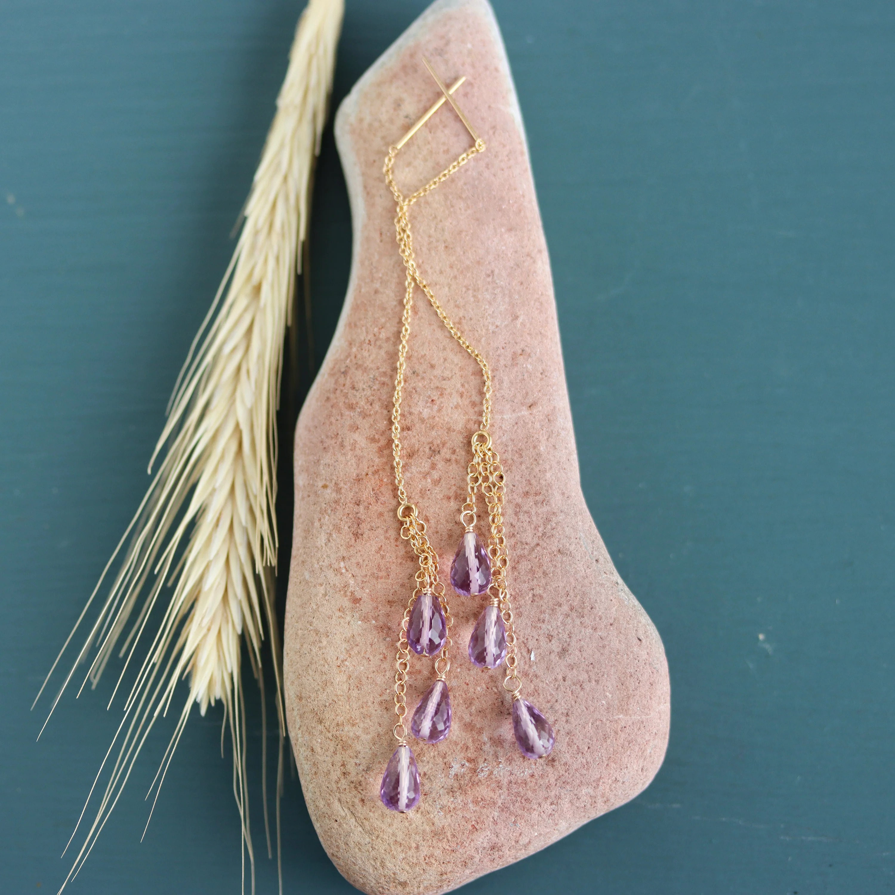 Purple Rain Threader Earrings - Image 4