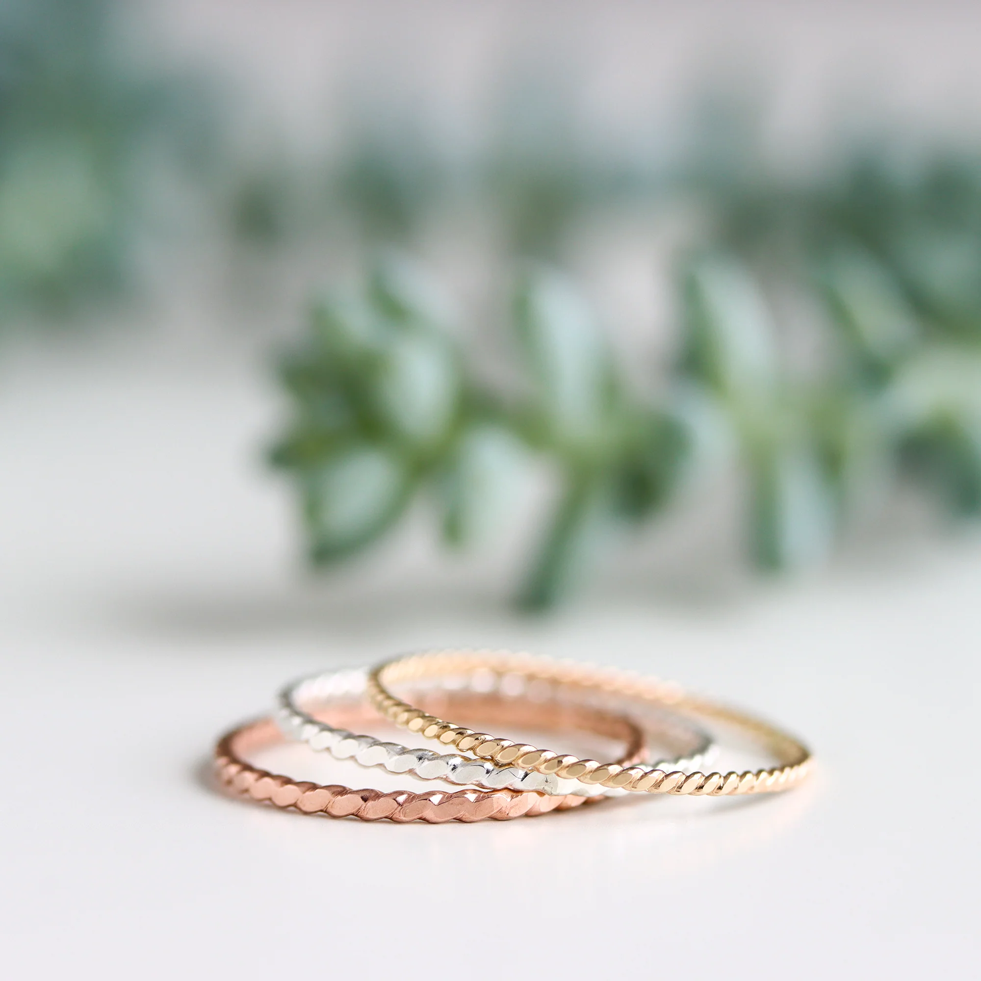 Rainbow Twist Stacking Ring Set - Image 2