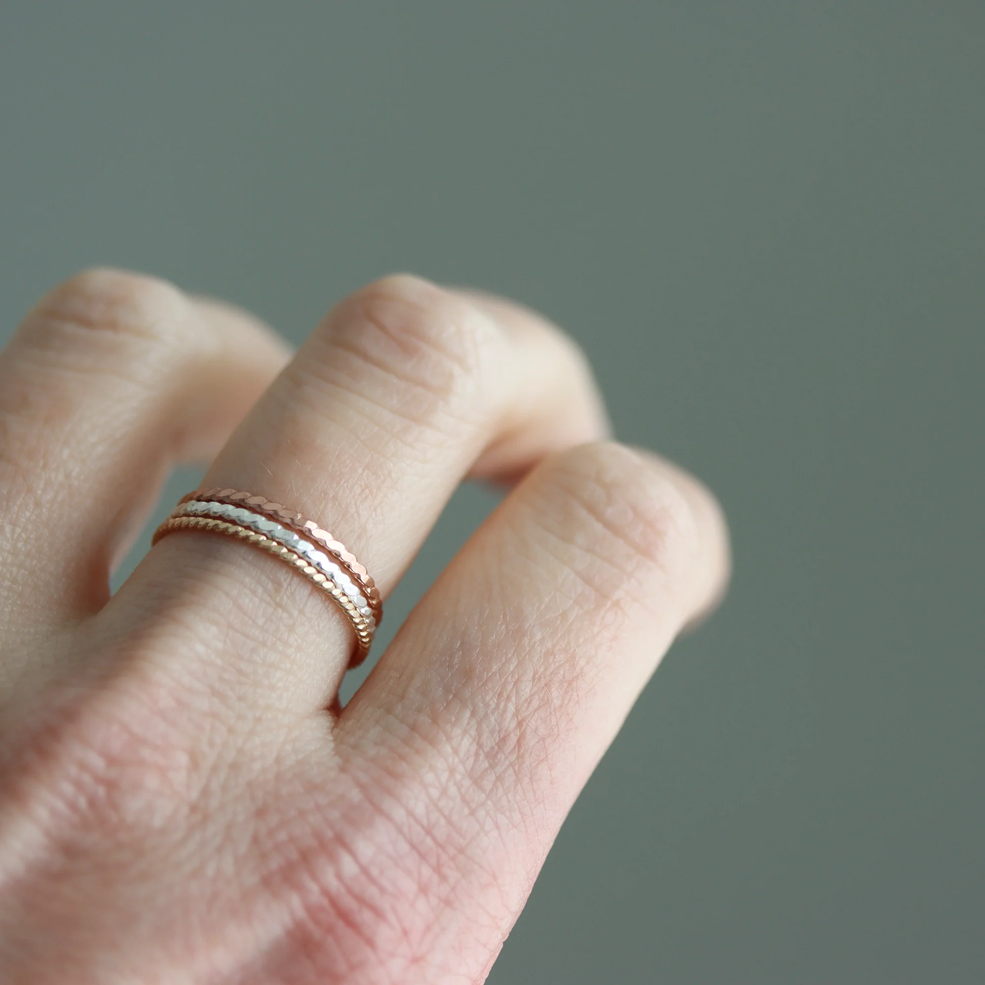 Rainbow Twist Stacking Ring Set - Image 3
