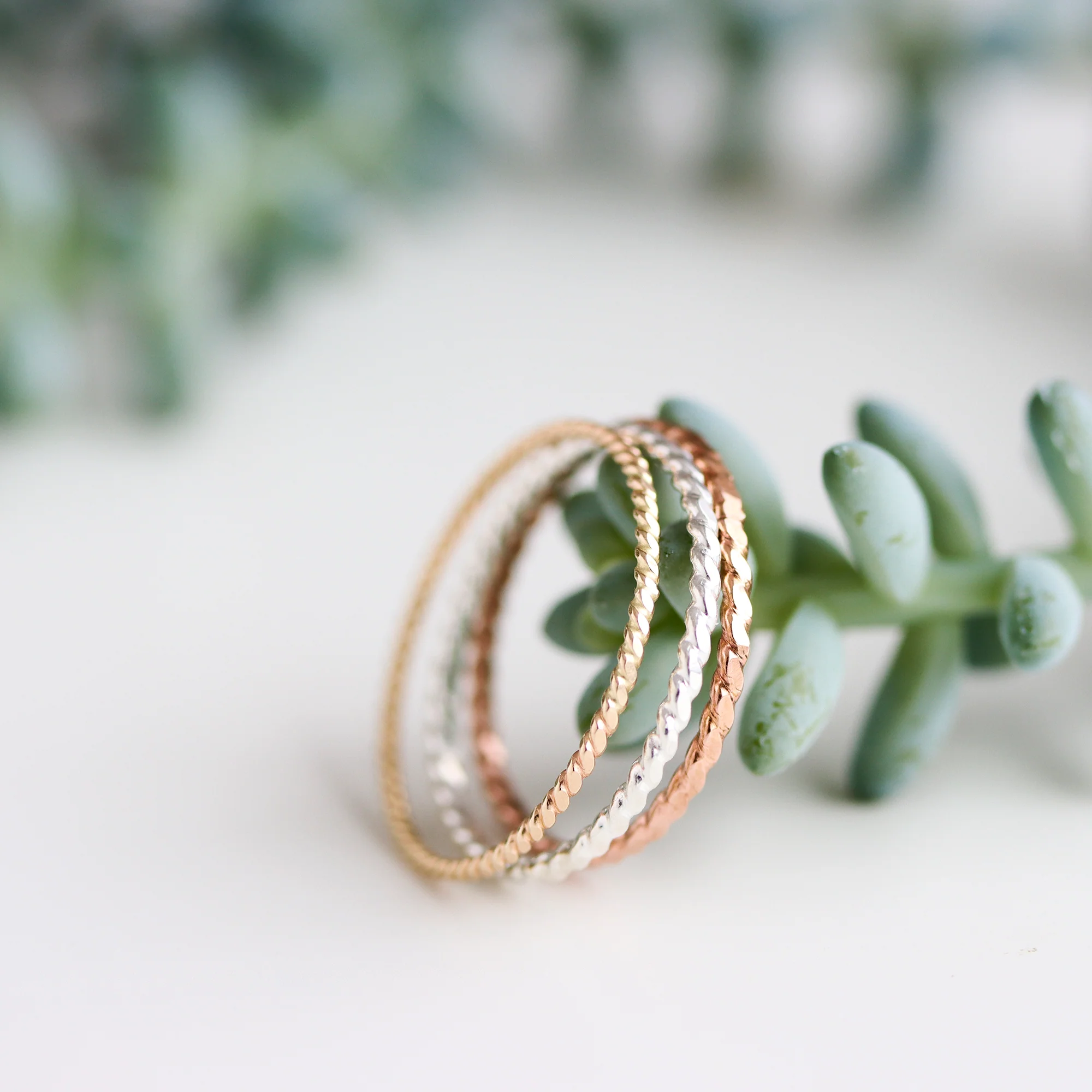 Rainbow Twist Stacking Ring Set - Image 4