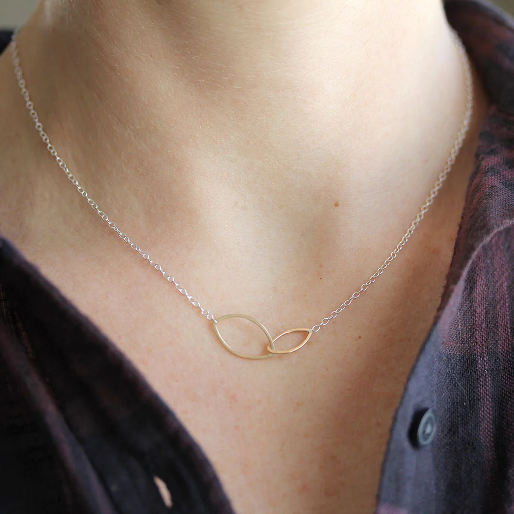 Tea Leaves Necklace & Cat's Eye Posts Set - Image 4