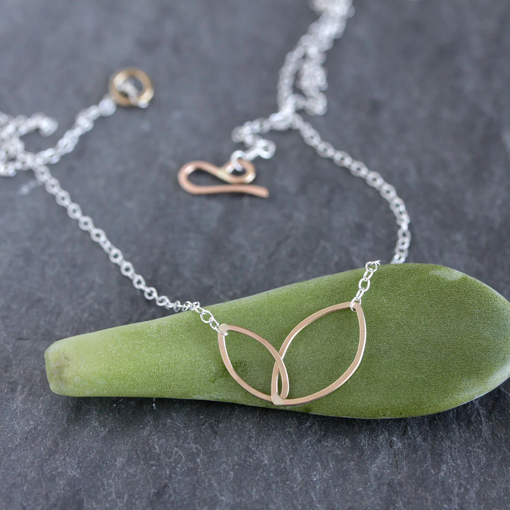 Tea Leaves Necklace & Cat's Eye Posts Set - Image 5
