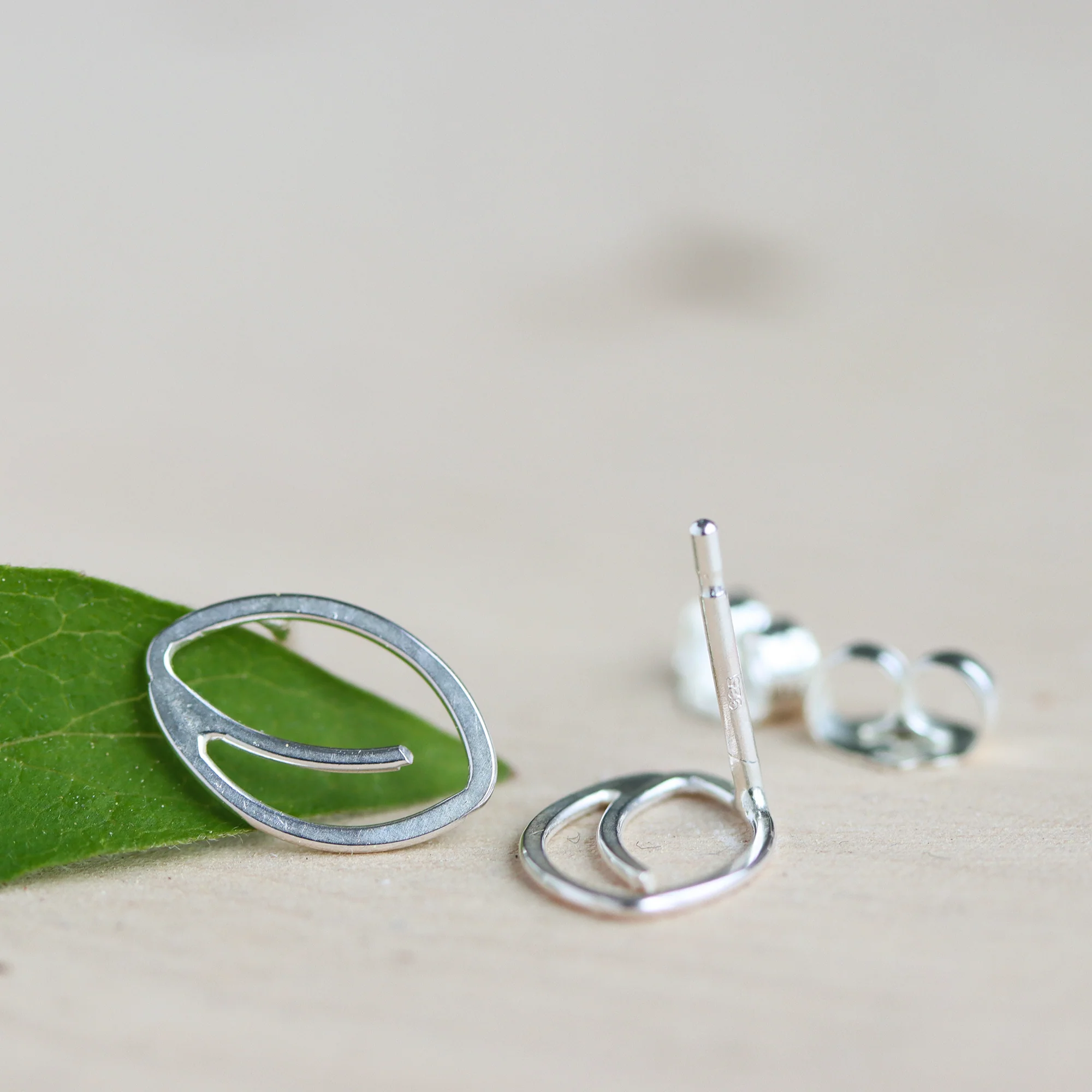 Tiny Leaf Studs - Image 3