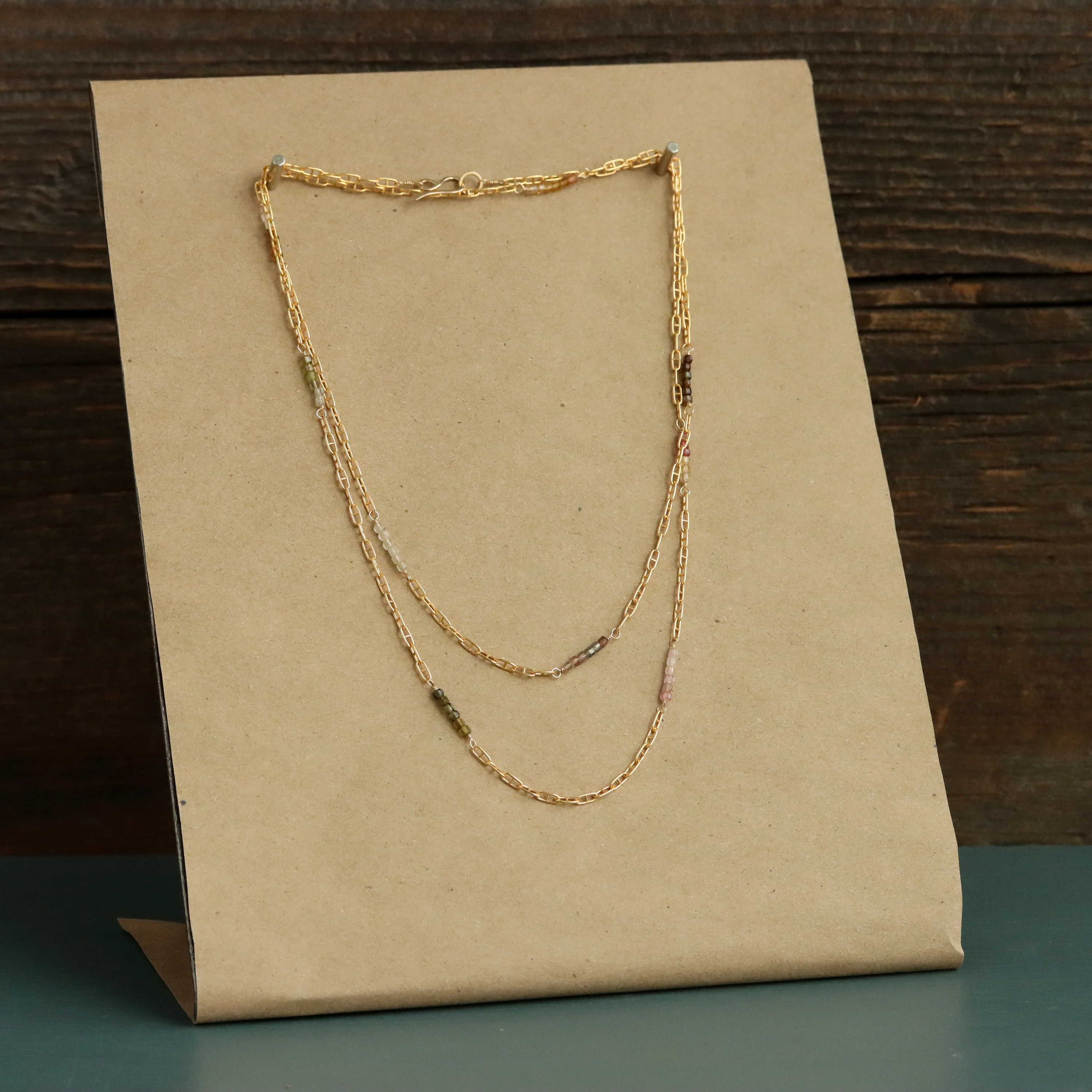 Tourmaline and Decorative Chain Wrap Necklace - Image 3