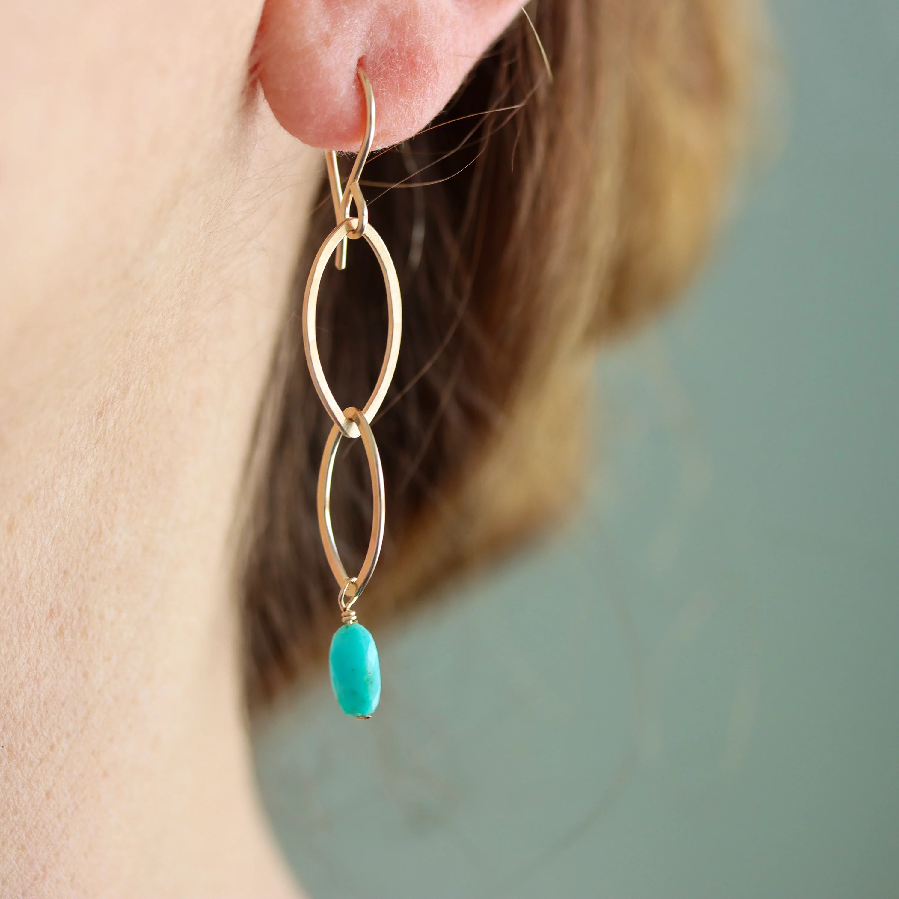 Turquoise Drop Earrings - Image 2