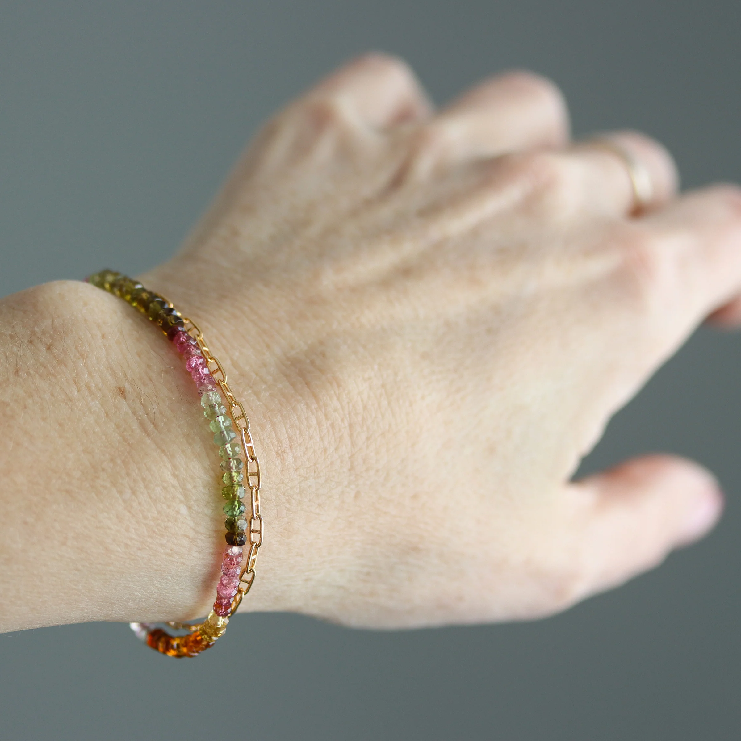 Watermelon Tourmaline Wrap Bracelet - Image 2