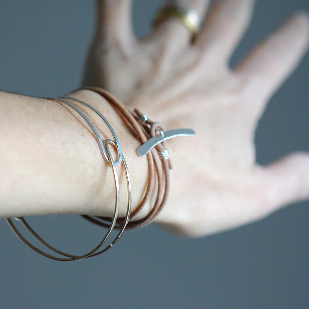 Whale Tail Leather Wrap Bracelet - Image 5