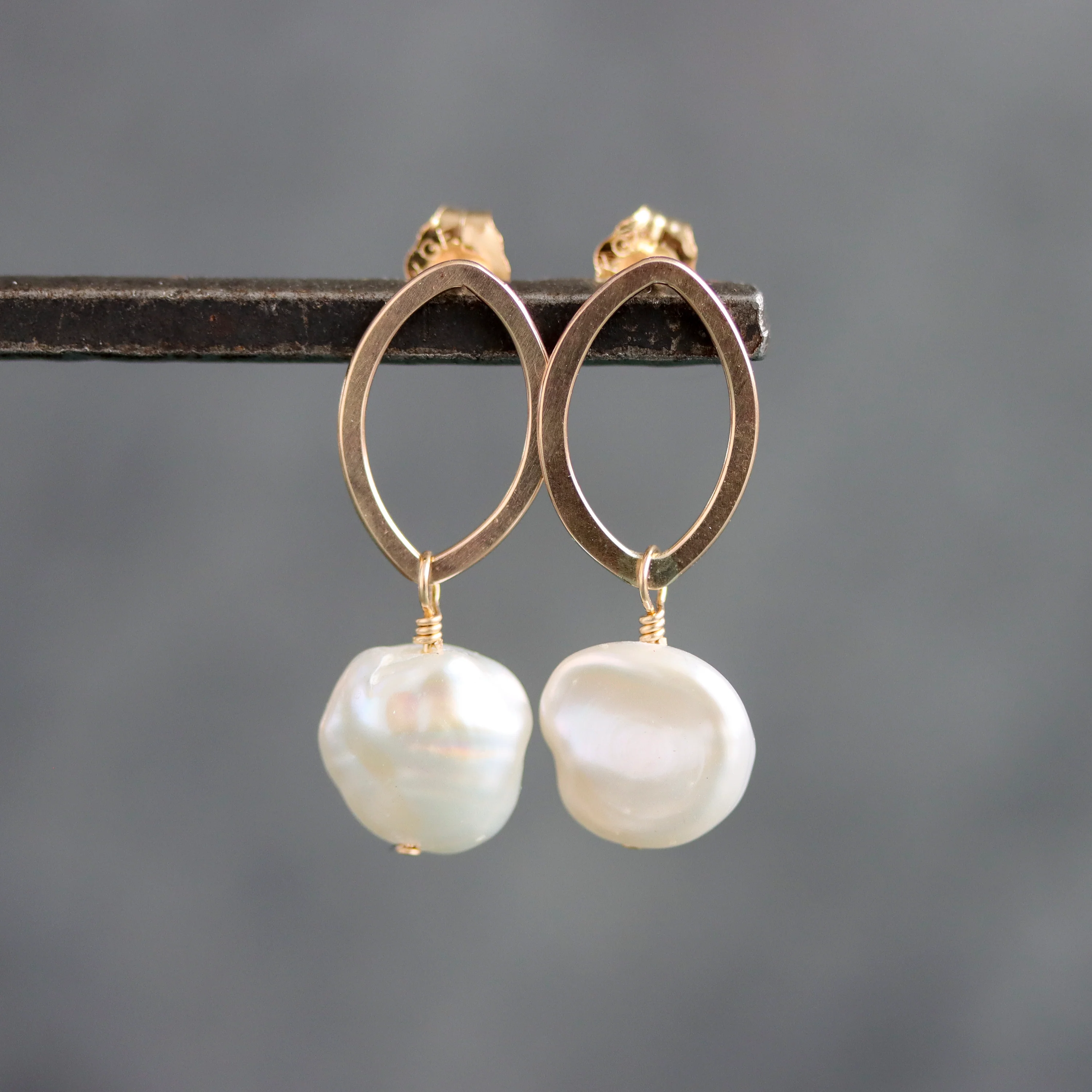 Wisdom Post Earrings With Pearl Drop