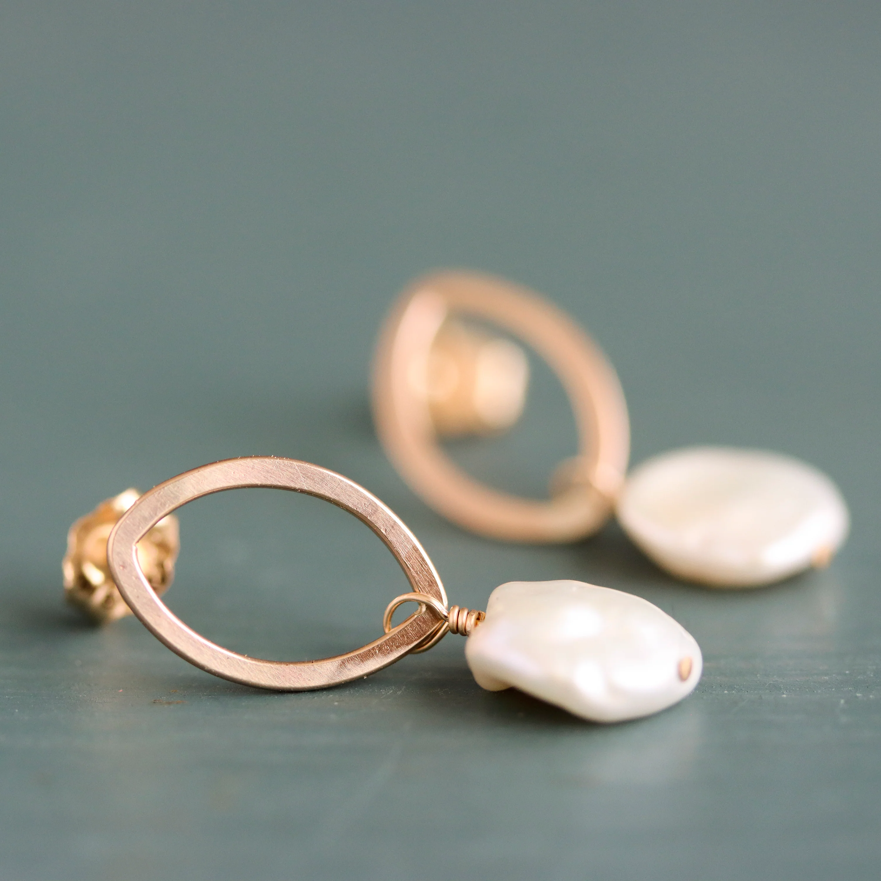 Wisdom Post Earrings With Pearl Drop - Image 4